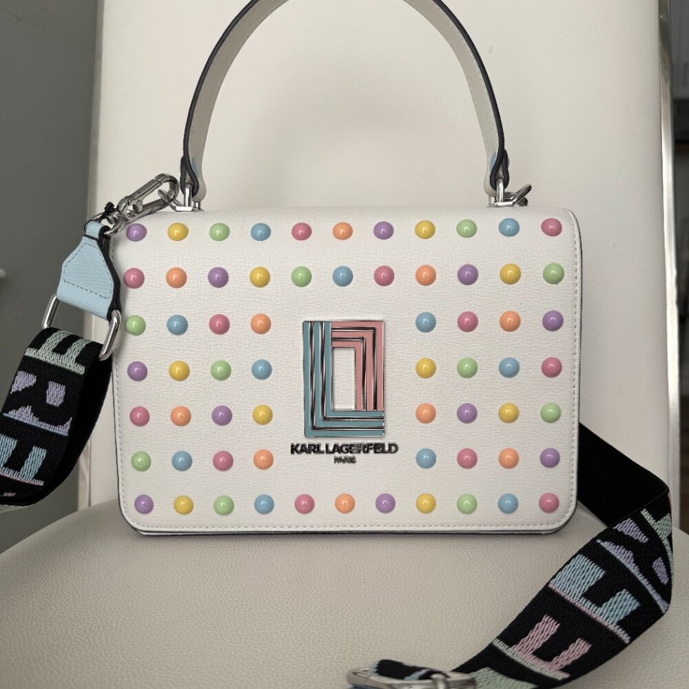 Karl Lagerfeld Ivory/Candy Crossbody/Handbag NWT - Picture 8 of 8